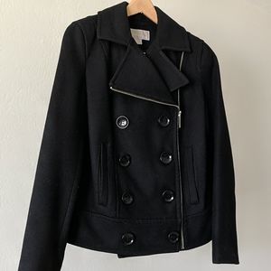 Michael Kors black wool peacoat